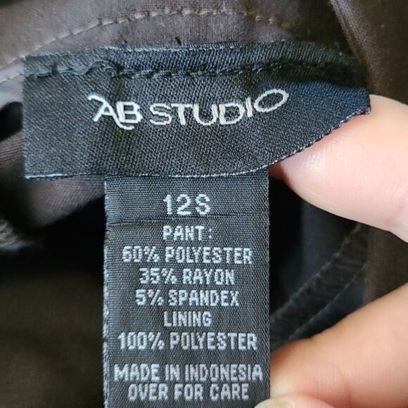 AB Studio Size 12 Short Brown Dress Pants - Picture 5 of 5
